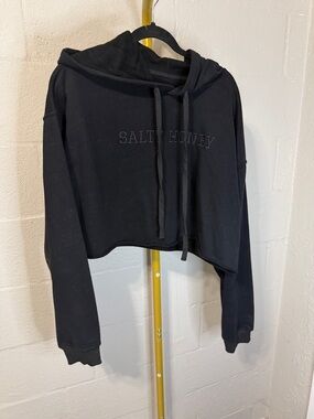 Salty Honey Black Cropped Hoodie